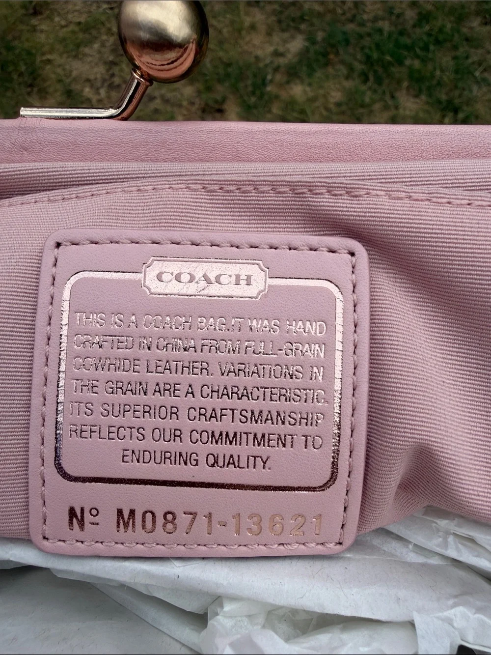 Coach Parker 13621 Pink Pearl Leather Kisslock Shoulder Bag Chain NWT Rare